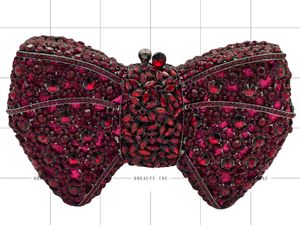 Sac de soirée vintage pour femme avec nœud floral et cristaux, pochette à strass étincelants, fermeture magnétique, chaîne détachable - Product Image 6