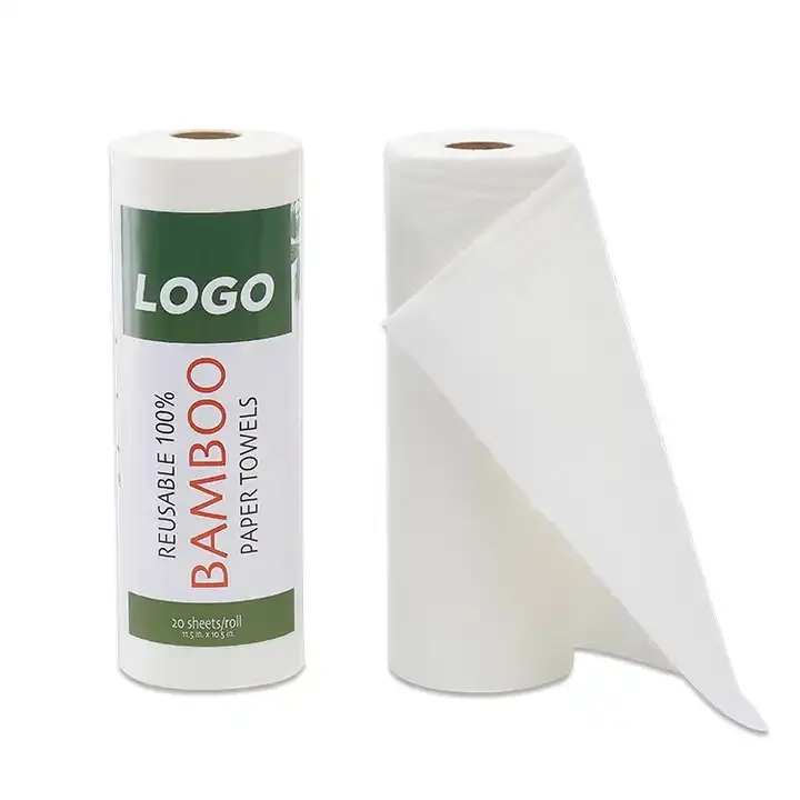 Produk pembersih multi-fungsi serat bambu untuk pembersih rumah tangga gulungan kain dapur