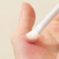 Ensemble de 7 pinceaux à maquillage pour les yeux en poils de chèvre naturels beiges, étiquette privée, luxe, haute qualité, logo personnalisé