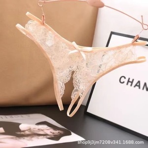 String en dentelle, sexy, entrejambe ouvert, transparent, pas besoin de se déshabiller, taille basse, ajouré, entrejambe ouvert, nœud, string, pour femme - Product Image 4
