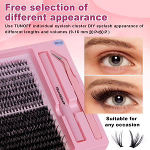 Tự làm mở rộng lông mi cá nhân cụm lông mi lông mi nhìn tự nhiên lông mi 3D khối lượng Lash Kit lông mi bán buôn - Product Image 3