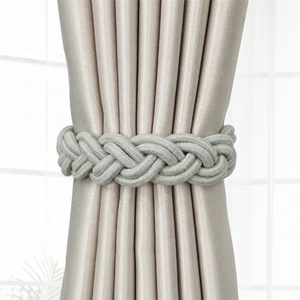 YUJIN 2 Pack tieback per tende intrecciate magnetiche Boho Rope drappeggi con fibbia in legno resistente - Product Image 4