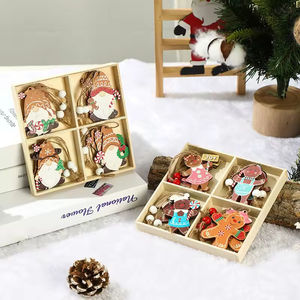 Ensemble de décorations de Noël <span class=keywords><strong>Mulan</strong></span> Modèle 3298, 4 compartiments, en plastique écologique, motif Bonhomme en pain d'épices, mini-breloques à suspendre pour sapin, cadeau - Product Image 1