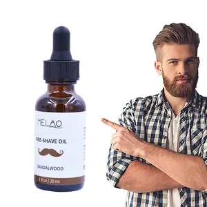 MELAO Professional Custom Label 30ml Organic Mens Sandalwood Fragrance Shave Oil for Beard