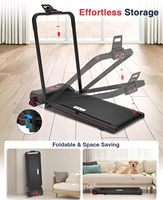 Tapis roulant pliable 2-en-1 sous le bureau, mini tapis de marche portable, 3 niveaux d'inclinaison, machine de course électrique compacte pour la maison