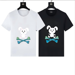 T-shirt Hip Hop all'ingrosso in cotone pettinato da 260g con stampa colorata a gradiente teschio e coniglio, design traspirante - Psycho - Product Image 2