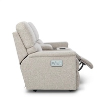 Canapé électrique inclinable moderne de luxe à deux places, confortable, en tissu chenille, avec table basse USB, porte-gobelets, cadre en bois, meubles