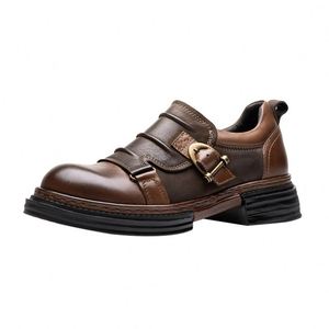 Men's Autumn Office Career Casual <b>Shoes</b> Fashionable New Style Handmade Uniquely Designed Party <b>Shoes</b> Height Increasing Rubber - Product Image 5