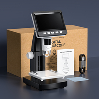 306-B Portable 2MP HD Monocular Electron Microscope with 8 LEDs and 4.3" IPS LCD Screen for Industrial Inspection