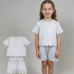 Conjuntos de Ropa para Hermanas con Estampado Floral Casual de RTS Boutique, Estilos con Bordes Festoneados, Transpirables, Nuevos Diseños para Primavera y Otoño - Product Image 1