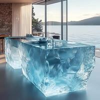 Pied de table moderne sur mesure en fibre de verre et marbre artificiel, écologique et luxueux, pour hôtel, cuisine, coiffeuse et salon