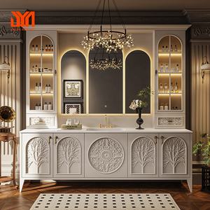 JYN Estilo Retro Europeo Diseño Original Armario de Baño de Pie Combinación Vanidades de Baño de Lujo