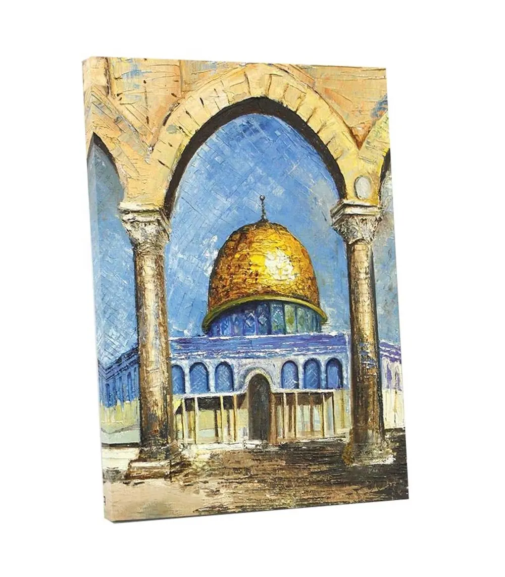 Lukisan Minyak Islami Rumah Allah, Seni Agama Islam Lukisan Minyak untuk Ruang Tamu Lukis dengan Angka Di Kanvas