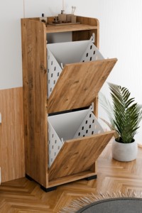 2-Tier <b>Foldable</b> <b>Laundry</b> <b>Basket</b> Bathroom <b>Laundry</b> Organizer <b>Laundry</b> Storage Cabinet Modern <b>Laundry</b> Cabinet - Product Image 6