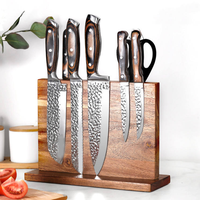 Support magnétique double face puissant en bois pour couteaux, capacité 7 pièces, fourni par l'usine chinoise