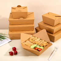 Boîte alimentaire personnalisée écologique, boîte à emporter biodégradable, boîte en papier kraft jetable pour poulet frit, frites