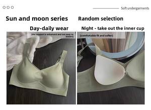 Ropa interior de punto sin rastro de látex fino para mujer, pecho grande sin alambre, sujetador antiflacidez de pecho, Copa transpirable de talla grande - Product Image 4