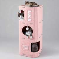 Maison pour chat en feutre quatre saisons, multi-niveaux, avec griffoir intégré et lit cachette pour chats d'intérieur