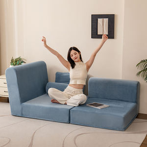 Canapé-lit pliant compressé sous vide <span class=keywords><strong>de</strong></span> conception minimaliste à siège unique en <span class=keywords><strong>forme</strong></span> <span class=keywords><strong>de</strong></span> rectangle tufté avec tissu et rembourrage en éponge - Product Image 5