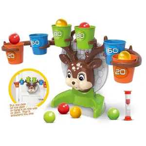 益智鹿弹跳游戏玩具套装悬挂投掷游戏，带6个杯子和球