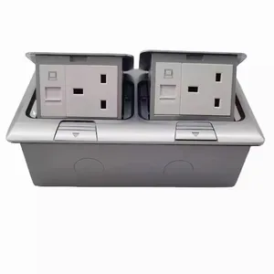 floor power box for Saudi Arabia and BHR,UAE/BS style aluminum alloy pop up floor socket with GCC