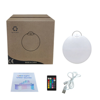 Lampe boule LED RGBW 15 cm rechargeable, base 85 mm, lampe de nuit portable pour café, bar, événementiel et location