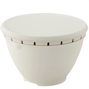 RISU N Libraliste Ensemble bol et passoire durable avec couvercle blanc fabriqué au Japon compatible micro-ondes 18cm GLIB112 - Product Image 1