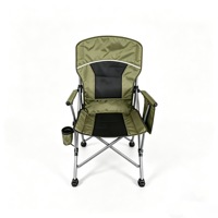 Chaise pliante d'extérieur portable, légère et confortable, avec porte-gobelet et poche latérale, en acier carbone et tissu Oxford, pour le camping