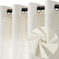Rideaux à œillets aspect lin beige DaiRui, modernes et texturés, pour projets de vente en gros pour la maison et les appartements locatifs