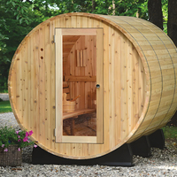 Sauna rond de jardin, structure en bois de sapin imperméable, cabane à vapeur sèche traditionnelle pour le loisir