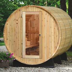 Sauna rond de jardin, structure en bois de sapin imperméable, <span class=keywords><strong>cabane</strong></span> à vapeur sèche traditionnelle pour le loisir - Product Image 3