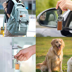 Porte-clés en bois personnalisés avec logo, impression UV, couleur personnalisée, anneaux en alliage de zinc, utilisation promotionnelle, motifs animaux/sportifs/cross - Product Image 3