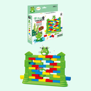Non lasciare che la rana cada giochi da tavolo interattivi set 48 pz fai da te che spinge i mattoni a muro giocattoli rana gioco da tavolo equilibrio gioco per bambini - Product Image 3