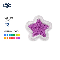 Patch brodé étoile à cinq branches mini violet avec logo personnalisé, thermocollant, couleur personnalisée, badge étoile brodé, patchs décoratifs pour vêtements