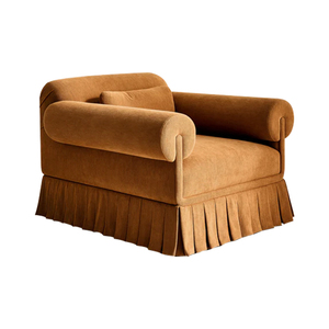 Sillón Giratorio de Lujo HDC de Madera Maciza Estilo Mid-Century con Tapicería de Terciopelo, Modelo <span class=keywords><strong>Alba</strong></span>, para Sala de Estar, Bar, Hotel y Club - Product Image 1