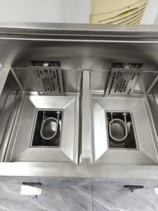 Friteuse professionnelle électrique en acier inoxydable à double cuve, double tension 220V/380V, 6000W, chauffage rapide, pour <span class=keywords><strong>restaurant</strong></span> - Product Image 4