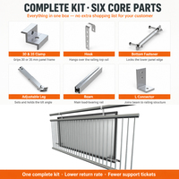 Support mural SOEASY en profilés aluminium pour panneaux solaires de balcon, fixation murale pour panneaux photovoltaïques de balcon