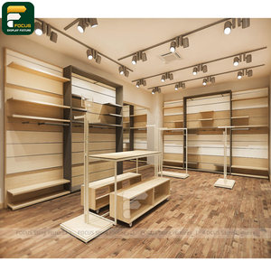 Luxury Clothing Shop Glass Display Cabinet Apparel Rack <b>Wall</b> Panel Cashier Counter Boutique Mirror Fixture - Product Image 2