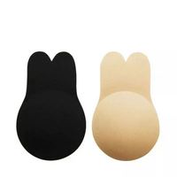 I-0016 Cache-tétons réutilisables sexy en forme d'oreilles de lapin, patch liftant pour la poitrine, auto-adhésif, en Spandex/Coton, soutien-gorge push-up sans armatures, bonnet uni