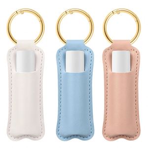 Porte-clés simple pour baume à lèvres, étui individuel en cuir PU pour rouge à lèvres, pochette de maquillage, étui pour baume à lèvres et brillant à lèvres - Product Image 1