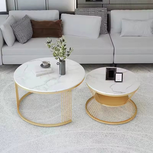 Bắc Âu Hiện Đại Bằng Đá Cẩm Thạch Hàng Đầu Bàn Cà Phê Đơn Giản Màu Trắng Kim Loại Đá Vàng Sang Trọng Tổ Trung Tâm Bảng Đặt Cho Phòng Khách Trang Trí Nội Thất - Product Image 2