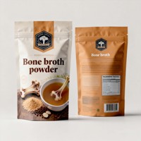 Sachet d'emballage alimentaire personnalisé imprimé numériquement, résistant à l'humidité, avec fermeture éclair, Doypack, pour poudre de bouillon d'os