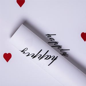 Wholesale English Heart-Printed <b>Floral</b> Gift <b>Wrapping</b> <b>Paper</b> 56x56cm Waterproof OPP Packaging for Florist Wedding Valentine's - Product Image 4