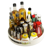 Étagère de rangement rotative pour condiments de cuisine de grande capacité avec étagère en métal, organisateur d'assaisonnements multifonctionnel