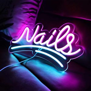 Nail salon neon <b>LED</b> indoor decorative light bedroom nail salon shop entrance sign street indicator light luminous <b>letters</b> 5V 12V - Product Image 1