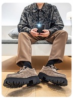 Nouvelles chaussures en cuir pour hommes, décontractées, à semelle épaisse, augmentant la taille, avec empeigne souple, pour l'automne
