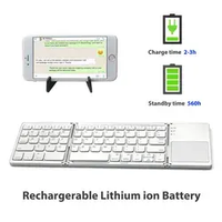 Keyboard Bluetooth Nirkabel Tipis Ultra Tipis Lipat untuk Tablet PC, Keyboard Lipat Mini Portabel, Promo Panas