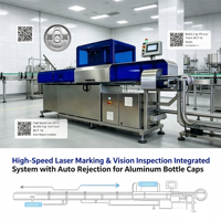 Machine intégrée d'inspection par vision laser à fibre optique DataMatrix GS1 Honest Mark russe avec rejet automatique pour aluminium, compatible DXF/AI/DWG