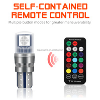 TGZ T10 2SMD Télécommande LED W5W Rock Lights Kit 194 Car Dome Light Switch 168 RGB Strobe Flash Steady-on Color Fading Bulb