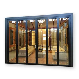 定制防水外墙bi折叠门铝玻璃门折叠天井